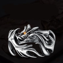 Load image into Gallery viewer, Flame Dragon Silver Ring Men