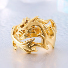 Load image into Gallery viewer, Flame Dragon Silver Ring Men